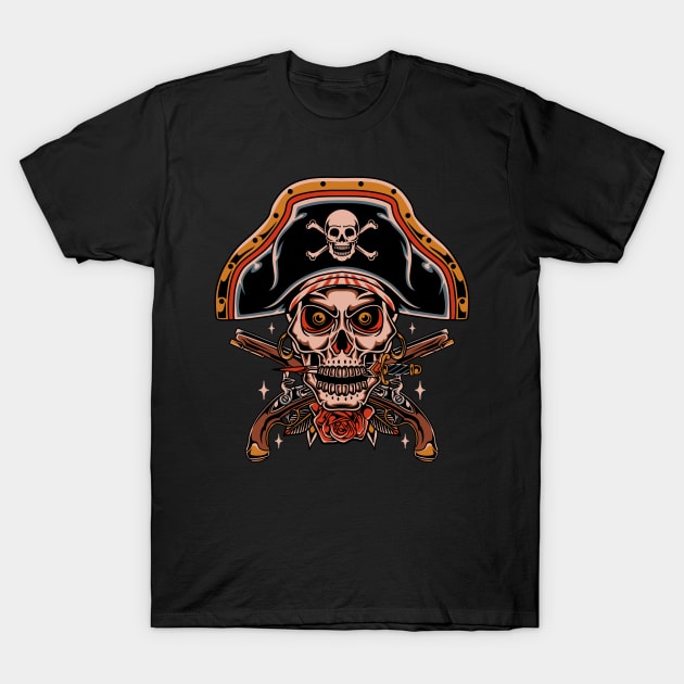 Pirates Skull T-Shirt by Abrom Rose